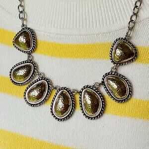 21" Scroll by Dillards Vintage Two-Tone Baroque Teardrop Pendant Necklace